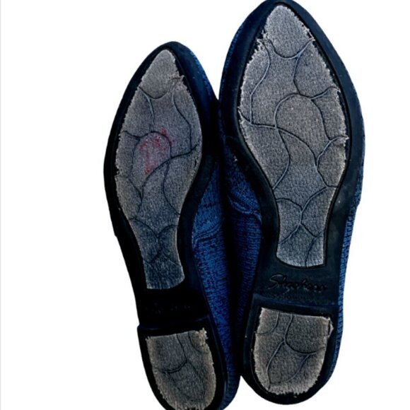 Skechers Womens Blue Cleo Newford 44870 Slip On Comfort Ballet Flat Sz 8 #22F - Picture 7 of 10